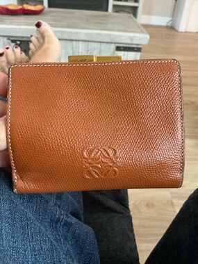 Loewe Vintage Tan Embossed Leather Wallet